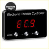 Black electronic throttle controller with red digital display and three silver knobs for toyota 4runner 2003 to 2009