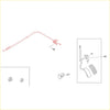 Red-painted metal brake pedal linkage assembly with components for 96cm short accelerator cable nissan lucino 93-98