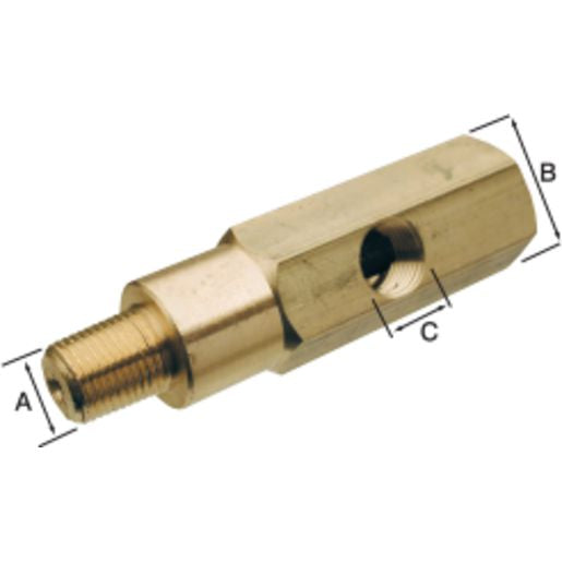 VDO Adaptor T-Piece Brass 1/8in.-27NPTF Thread A/B/C 66mm