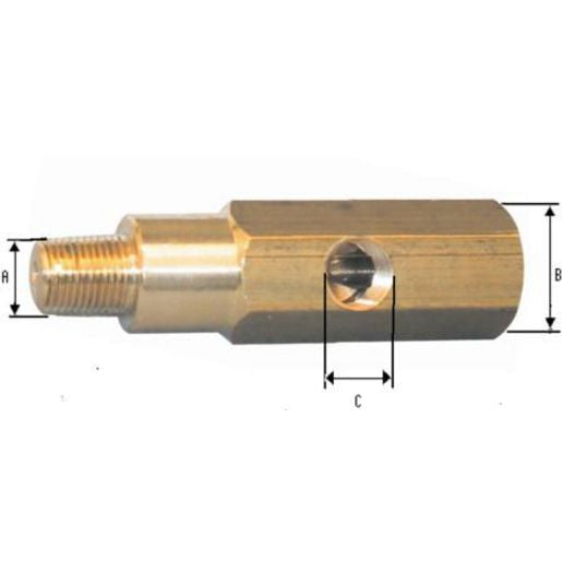 VDO Adaptor T-Piece Brass 1/4in.-27NPTF Thread A/B