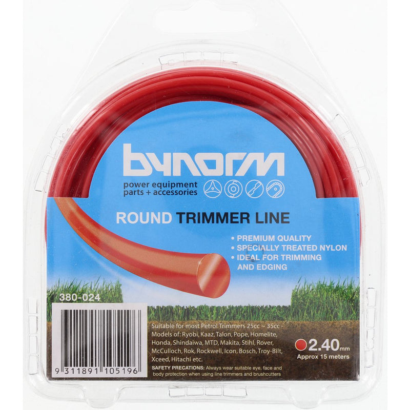 Bynorm Trimline Red 2.5mm x 10M (Suits Most Petrol