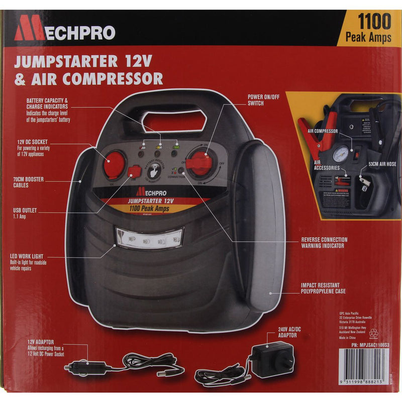 Mechpro Jump Starter 12V 1100A With Air Compressor