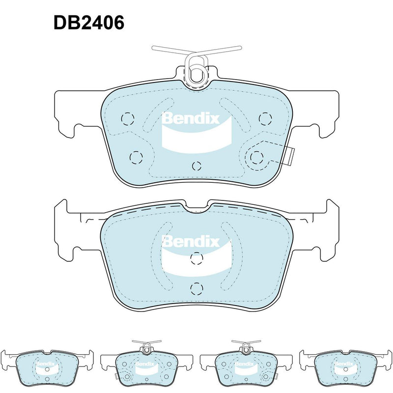 Bendix General CT Brake Pad Set Rear DB2406 GCT