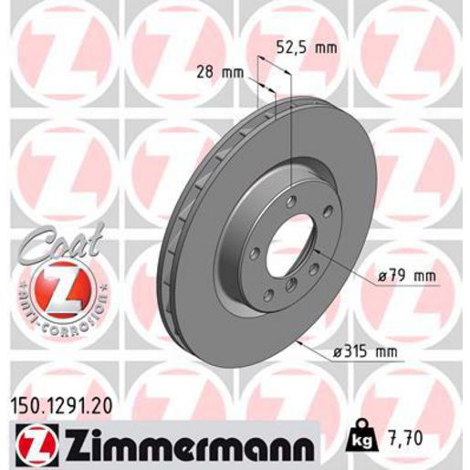 Zimmermann OE Coat Z Brake Rotor 315mm Front RH