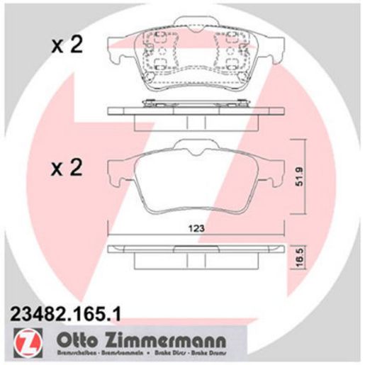 Zimmermann Brake Pad Rear Set 23482.165.1