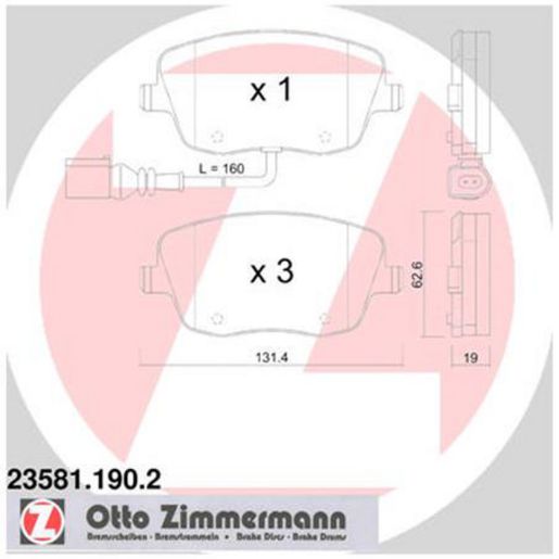Zimmermann Brake Pad Front Set 23581.190.2