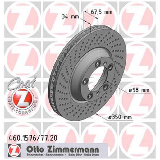 Zimmermann OE Coat Z Brake Rotor 350mm Front LH 460 1576
