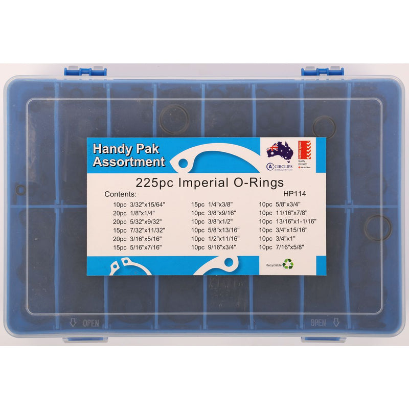 Circlips Australia Imperial O-Ring Kit-225Pc HP114