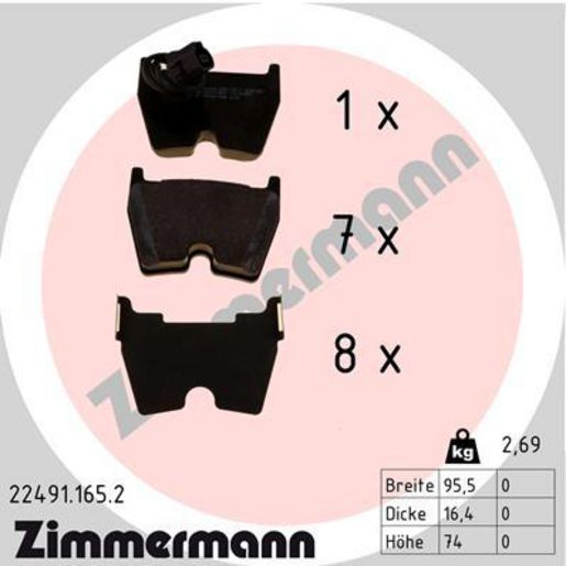Zimmermann Brake Pad Front Set 22491.165.2