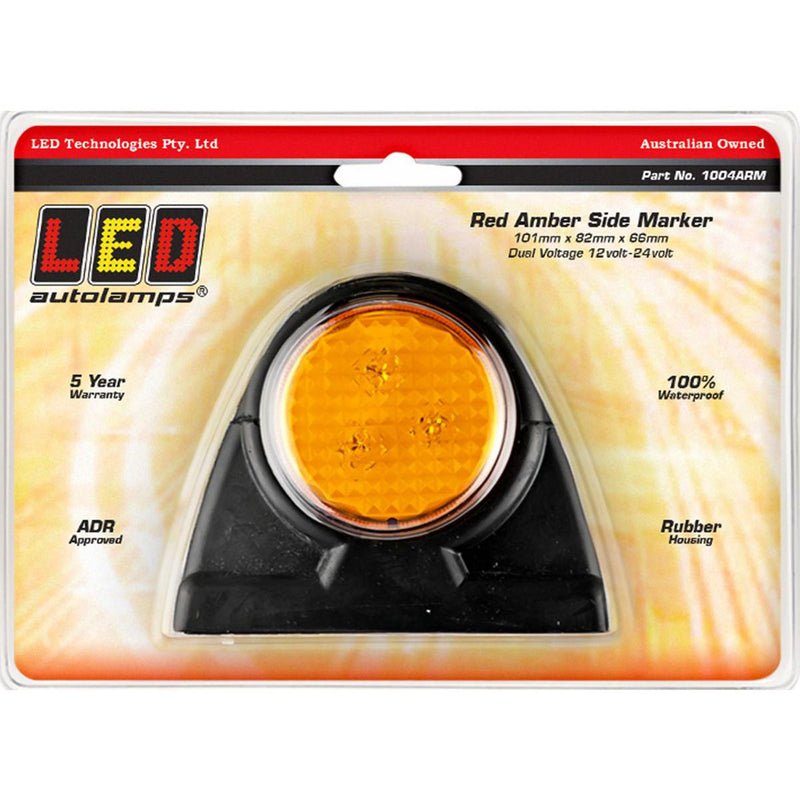 LED Autolamps Side Marker Light LED Red/Amber 12/24V