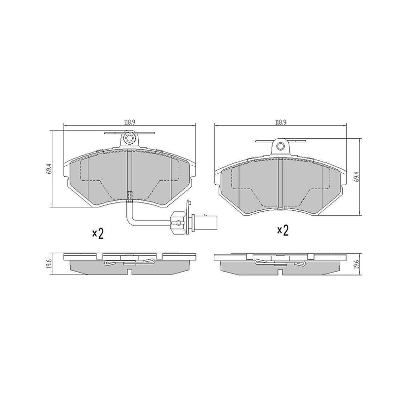 RDA GP Max Brake Pad Set Front RDB2286