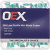 OEX Low Profile Mini Blade Fuse, 30A Green - Pack Of 50