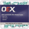 OEX Low Profile Mini Blade Fuse, 30A Green - Pack Of 50