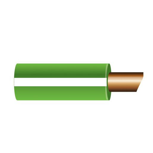 OEX Automotive Cable Single Core 2mm Green W/White Trace