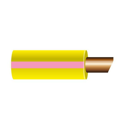 OEX 3mm Single Core Automotive Cable, Yellow With Pink