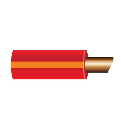 OEX Automotive Cable Single Core 3mm Red W/Orange Trace