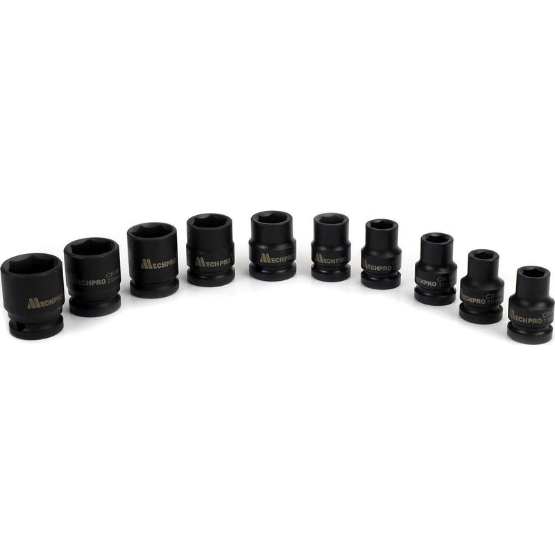 Mechpro Impact Socket Set Metric 1/2In Drive 10pc