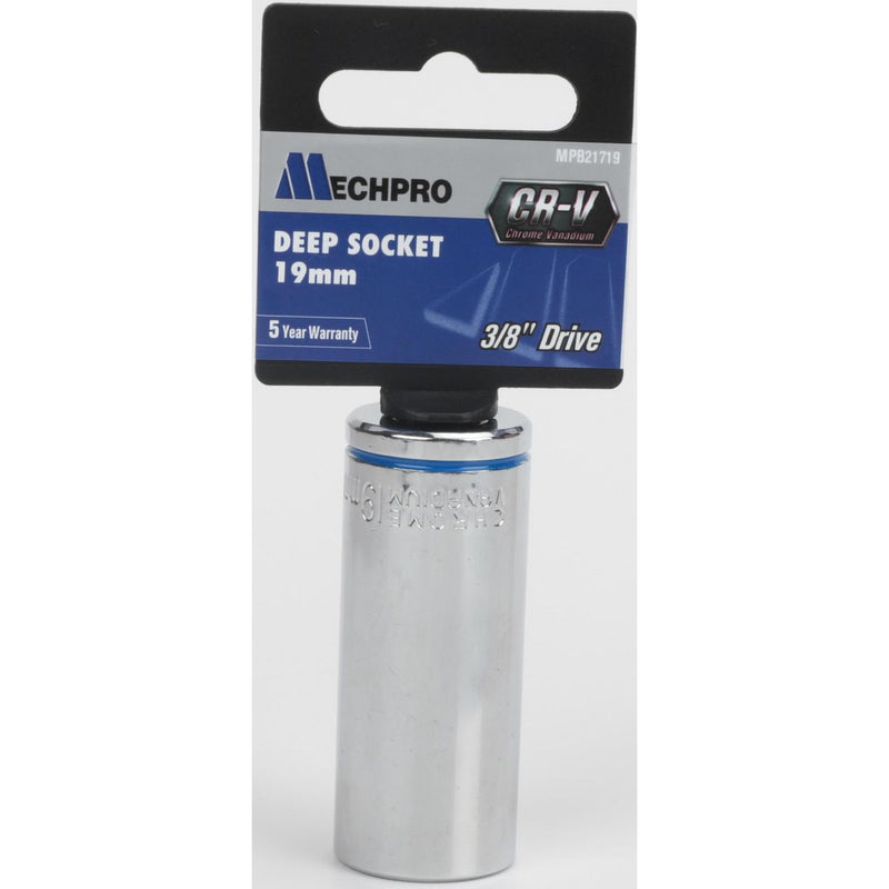 Mechpro Deep Socket 19mm 3/8In Drive Metric