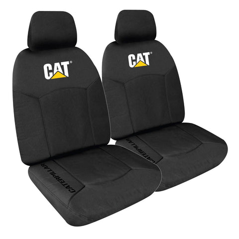 Caterpillar Front Car Seat Covers Canvas Black Size 30