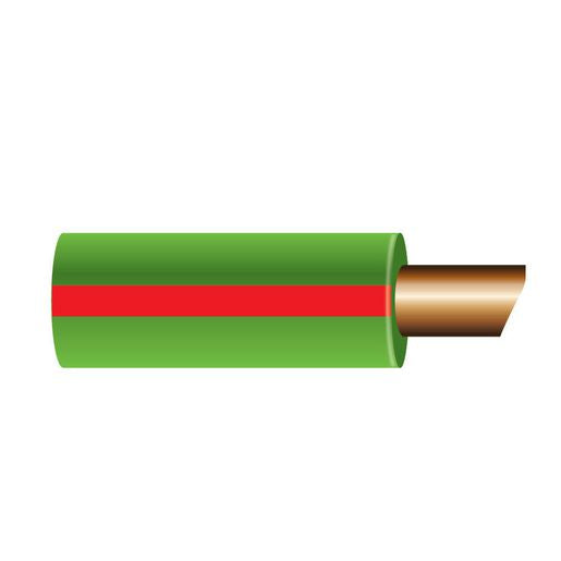 OEX 4mm Single Core Automotive Cable, Green With Red