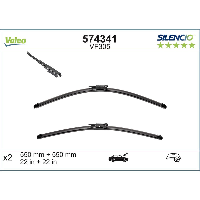 Valeo Silencio Wiper Blade Set Front VF305 574341