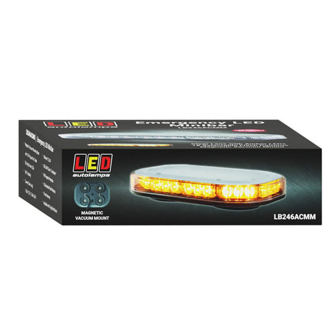 LED Autolamps Emergency Mini Light Bar Amber LED with