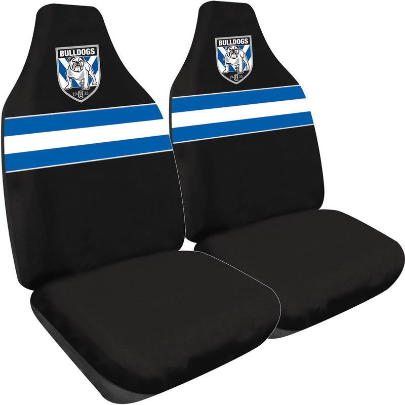 NRL Front Car Seat Covers Polyester, Bulldogs - Pair