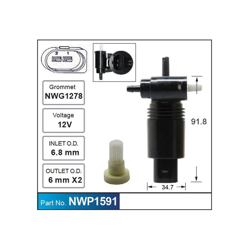 Nice Products Windscreen Washer Pump NWP1591