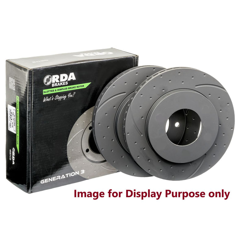 RDA Slotted And Dimpled Brake Rotor Pair 287mm Rear