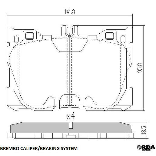 RDA GP Max Brake Pad Set Front RDB2418