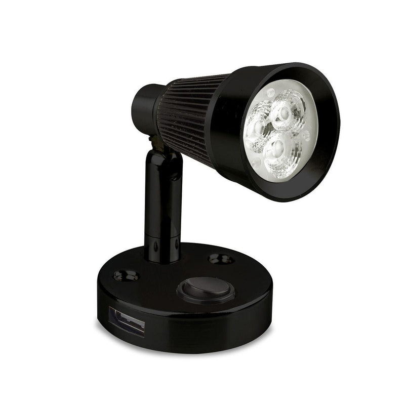 LED Autolamps Reading Lamp Black with USB 140 Effective