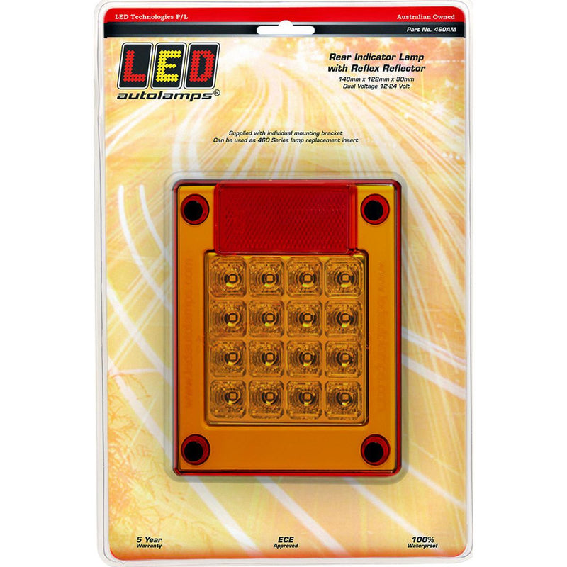 LED Autolamps Indicator Lamp Rear with Red Reflector 148