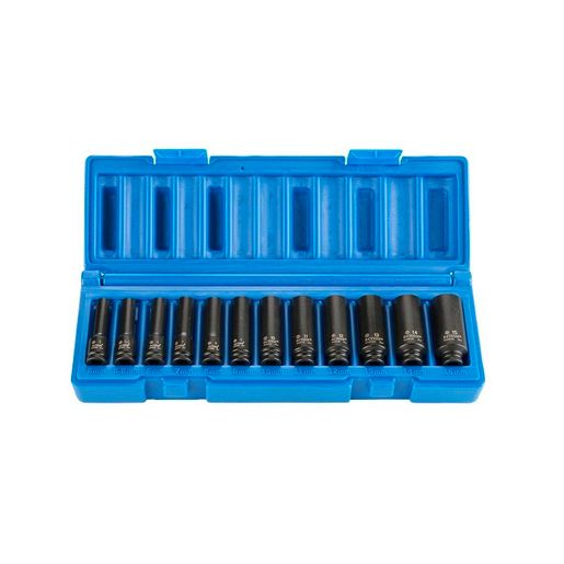 Action Impact Socket Set Deep Magnetic 6-Point 1/4" Drive