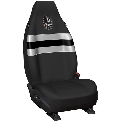 AFL Front Car Seat Covers Polyester, Black/White - Pair