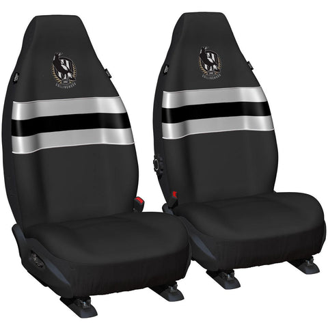 AFL Front Car Seat Covers Polyester, Black/White - Pair
