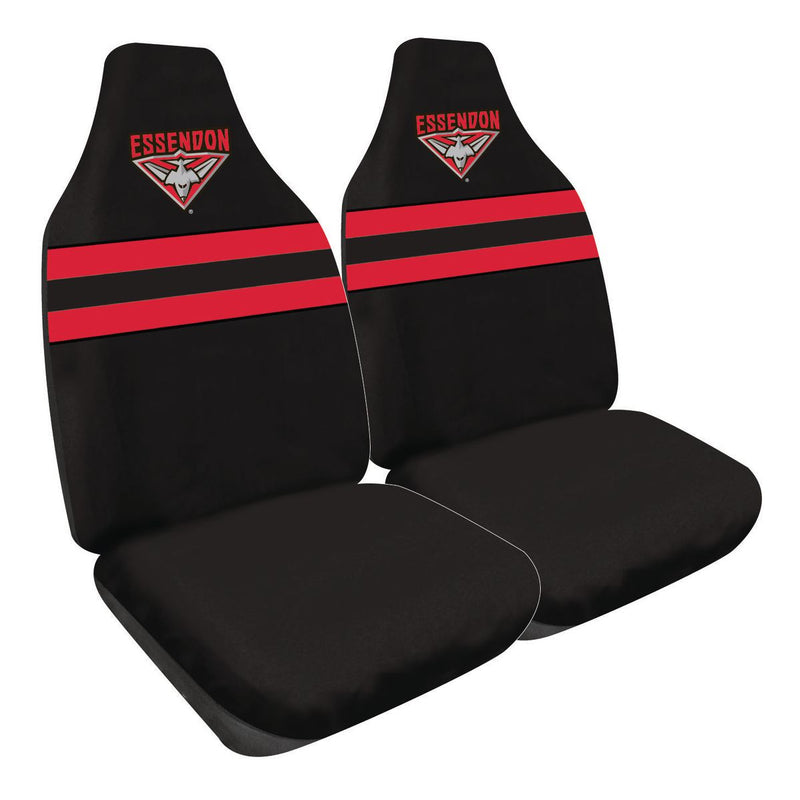 AFL Front Car Seat Covers Polyester, Black/Red - Pair