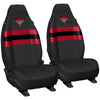 AFL Front Car Seat Covers Polyester, Black/Red - Pair