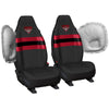 AFL Front Car Seat Covers Polyester, Black/Red - Pair