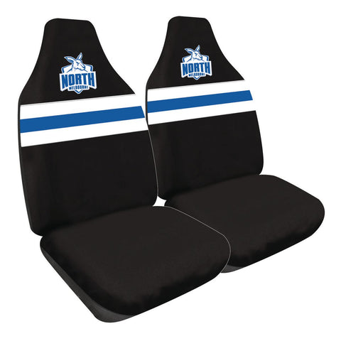 AFL Front Car Seat Covers Polyester, Black/White - Pair