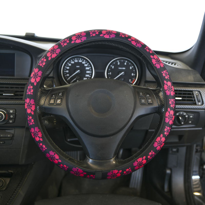 Gearup Steering Wheel Cover 36.8 x 39.4cm - Hibiscus