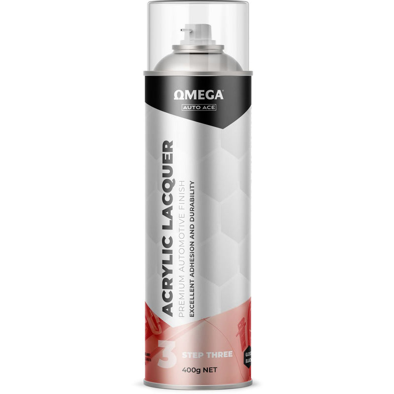 Omega Premium Acrylic Lacquer Gloss Finish Black 400g