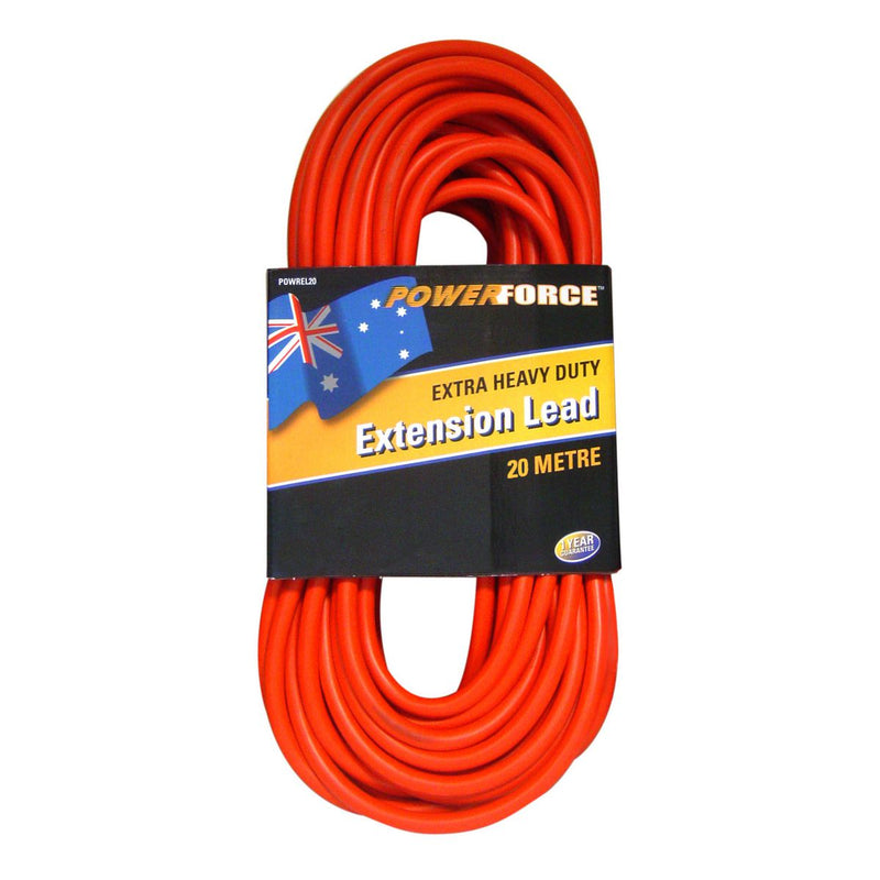 Powerforce 20M 10A Plug & 15A Extension Lead Red POWREL20