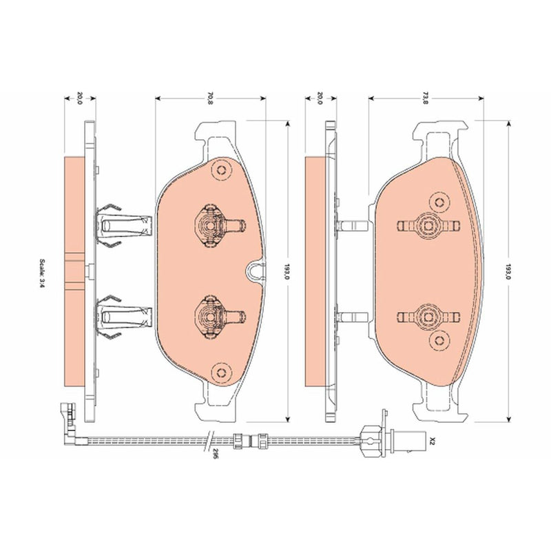 TRW Cotec Brake Pad Set GDB1883