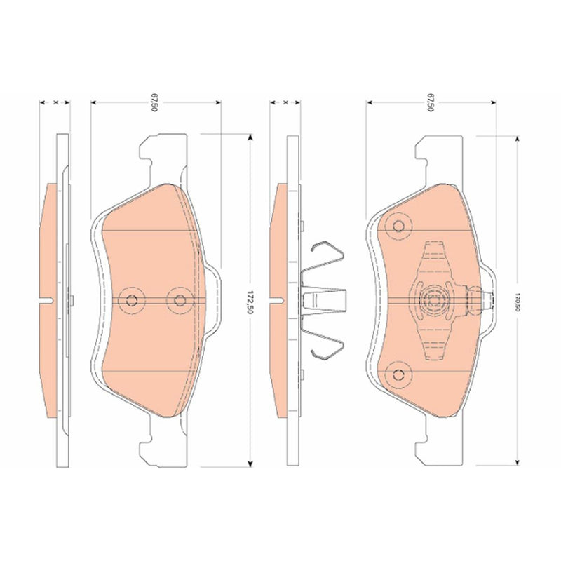 TRW Cotec Brake Pad Set Front GDB1752