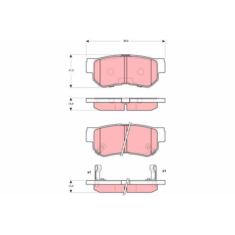 TRW Cotec Brake Pad Set Rear GDB3298
