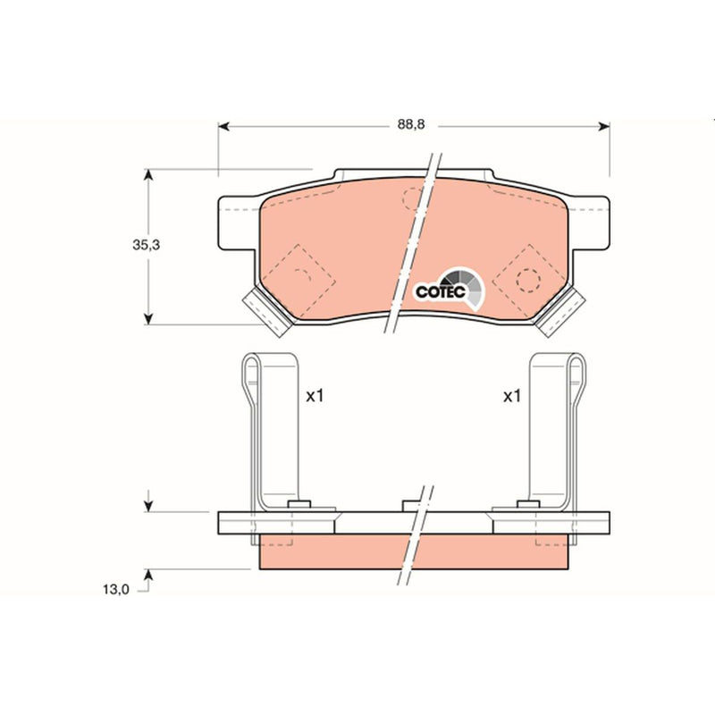 TRW Brake Pad Set GDB499