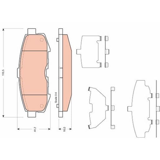 TRW Brake Pad Set GDB3406