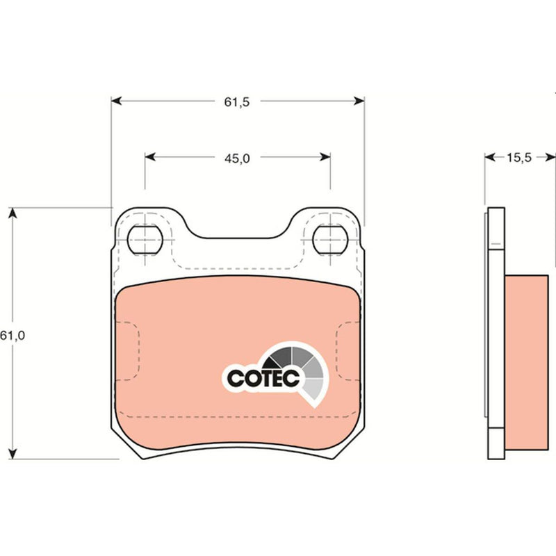 TRW Cotec Brake Pad Set Rear GDB915