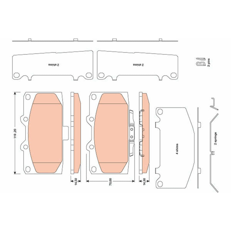 TRW Cotec Brake Pad Set GDB3470