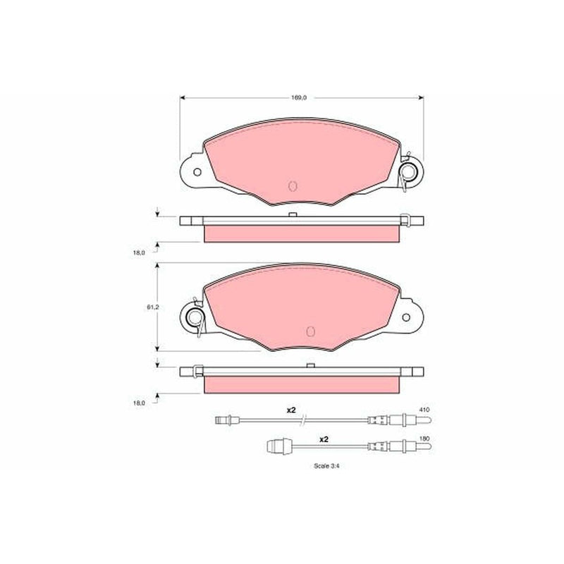 TRW Cotec Brake Pad Set Front GDB1336